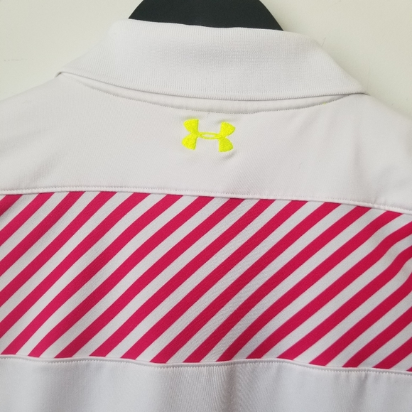 Under armour women's pink & white golf polo shirt - Picture 8 of 9
